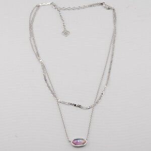 Kendra Scott Double Layer H Chain Tricolor Shell Necklace